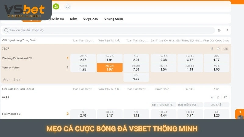 Mẹo cá cược bóng đá Vsbet thông minh