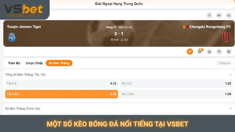 Một số kèo bóng đá nổi tiếng tại Vsbet