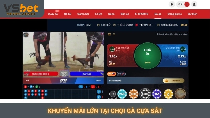 Khuyến mãi lớn tại chọi gà cựa sắt