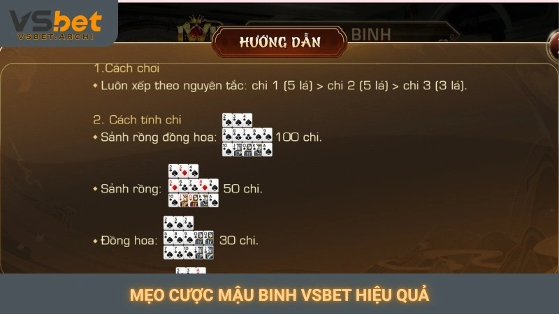 Mẹo cược mậu binh Vsbet hiệu quả
