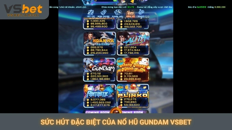 Sức hút đặc biệt của nổ hũ Gundam Vsbet