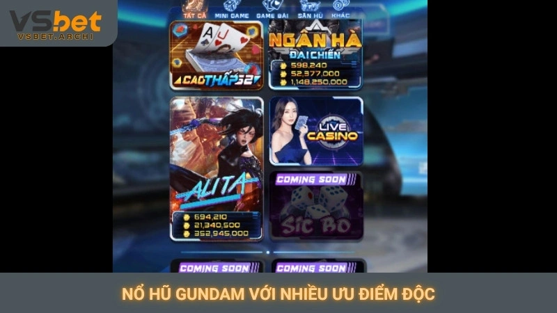 Nổ hũ Gundam với nhiều ưu điểm độc