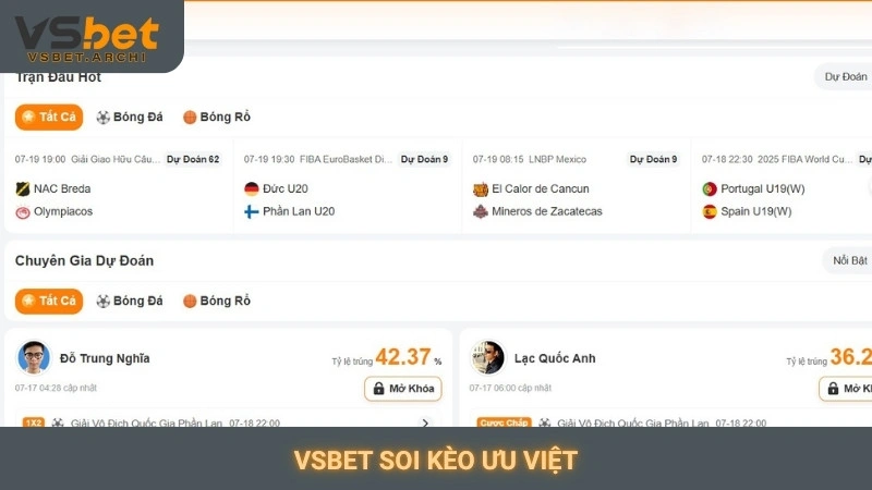 Vsbet soi kèo ưu việt
